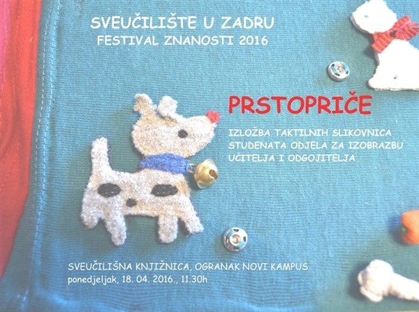 Prstopriče - izložba taktilnih slikovnica studenata Odjela za izobrazbu učitelja i odgojitelja